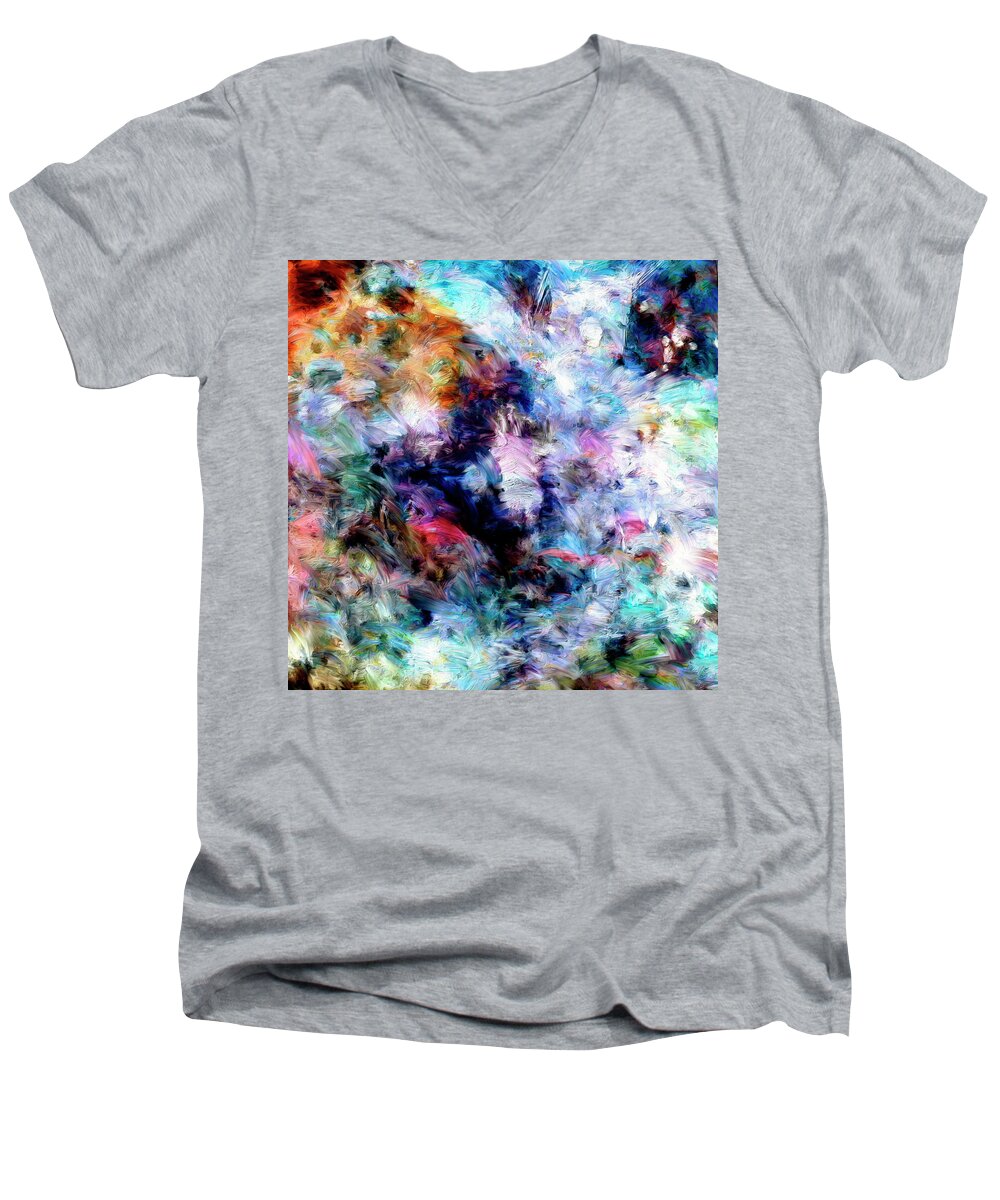 Abstract Men's V-Neck T-Shirt featuring the painting Third Bardo by Dominic Piperata