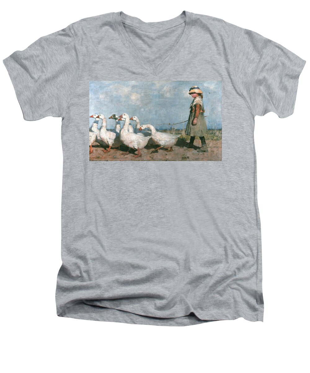 Scottish Painters Men's V-Neck T-Shirt featuring the painting To Pastures New by James Guthrie