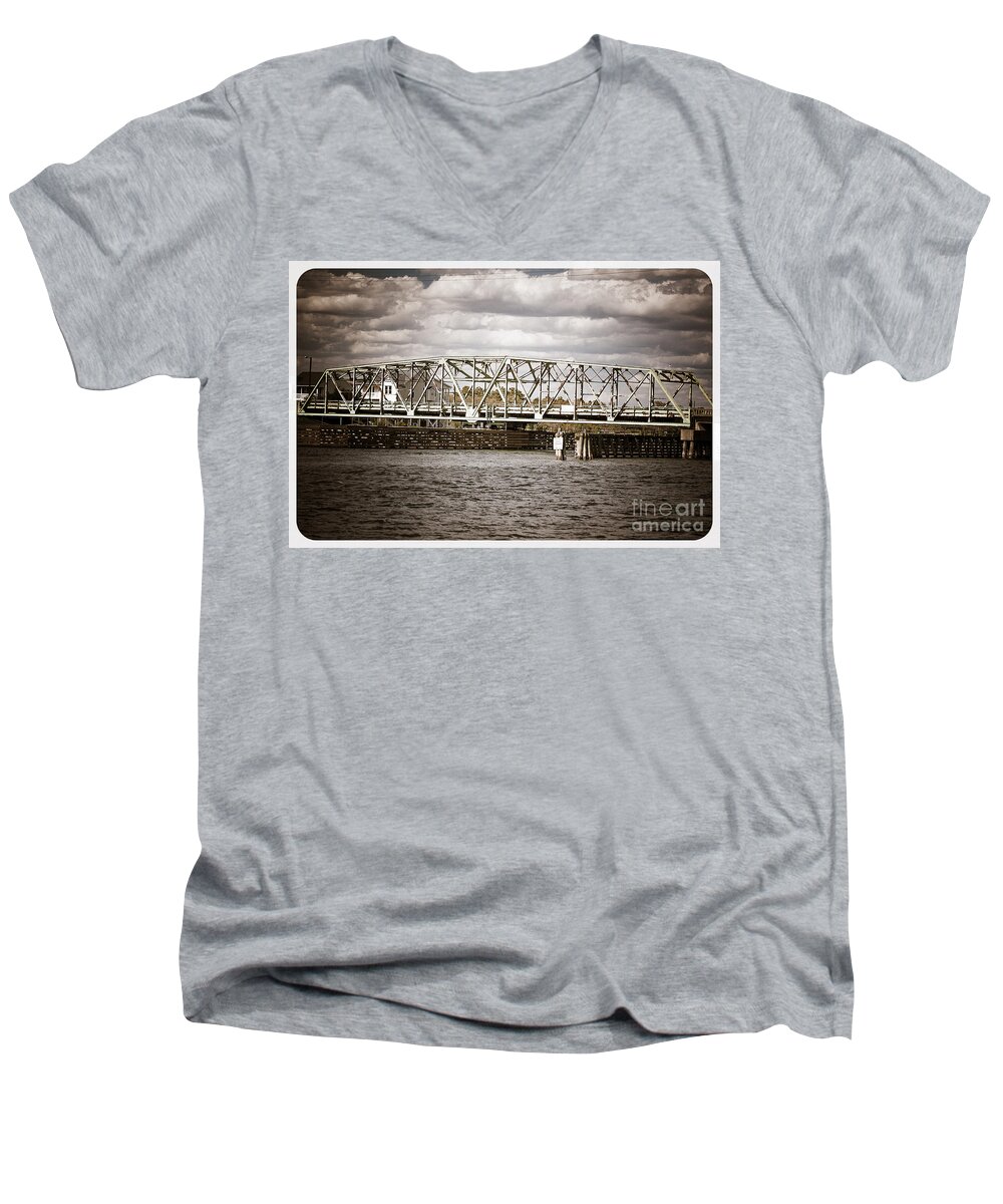 Swing Bridge Men's V-Neck T-Shirt featuring the photograph Outer Banks OBX #2 by Buddy Morrison