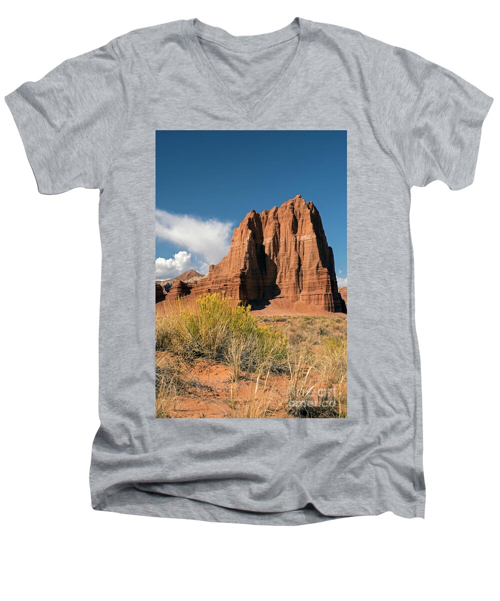 Tower Men's V-Neck T-Shirt featuring the photograph Tower of the Sun by Cindy Murphy - NightVisions