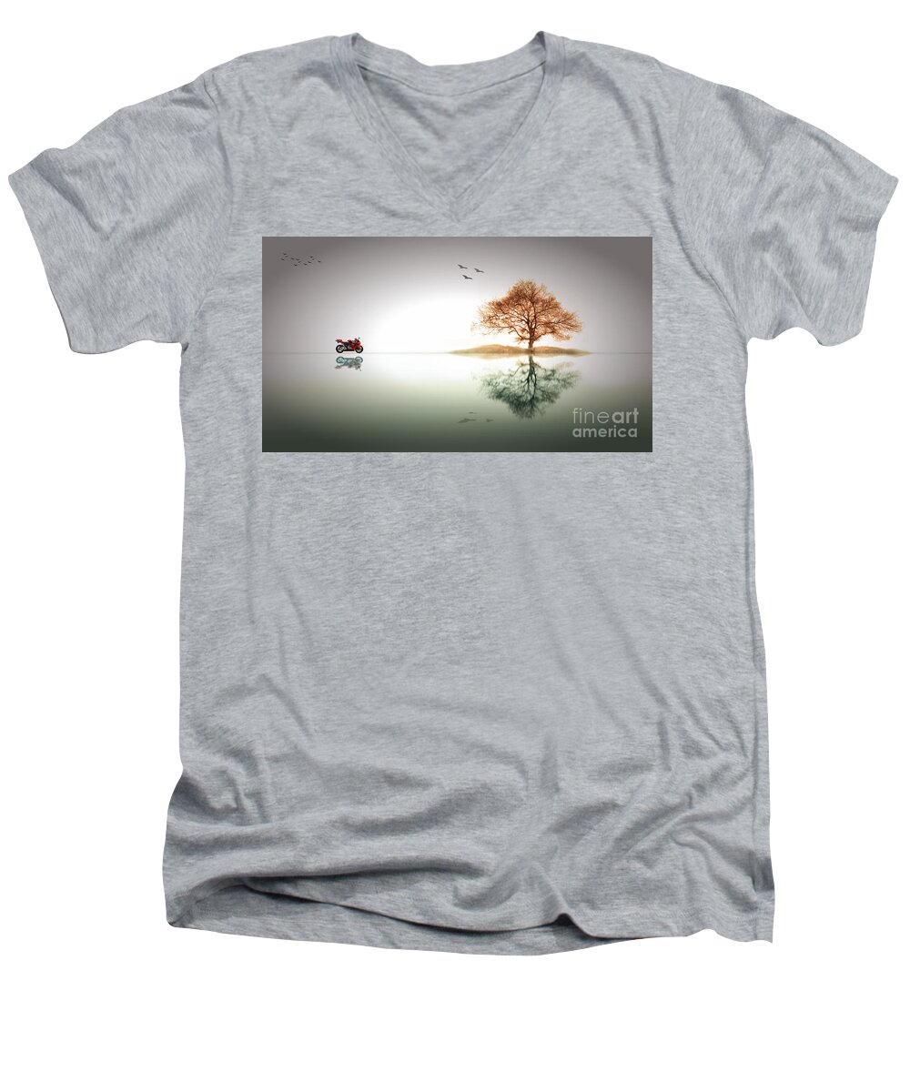 Peaceful Men's V-Neck T-Shirt featuring the photograph Tranquility by Charuhas Images