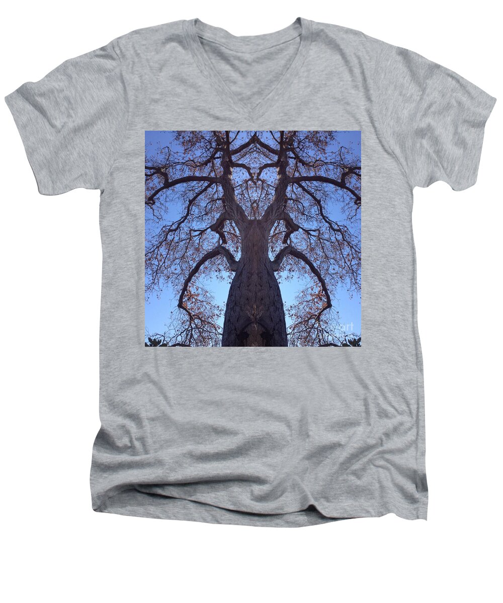 Creature Men's V-Neck T-Shirt featuring the photograph Tree Creature by Nora Boghossian