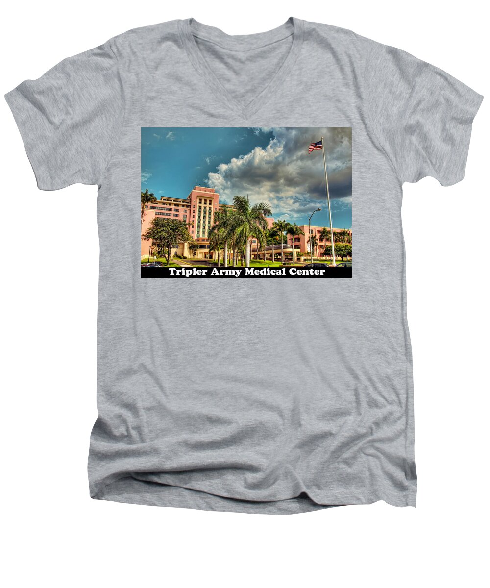 Hawaii Men's V-Neck T-Shirt featuring the photograph Tripler Card Sample by Dan McManus