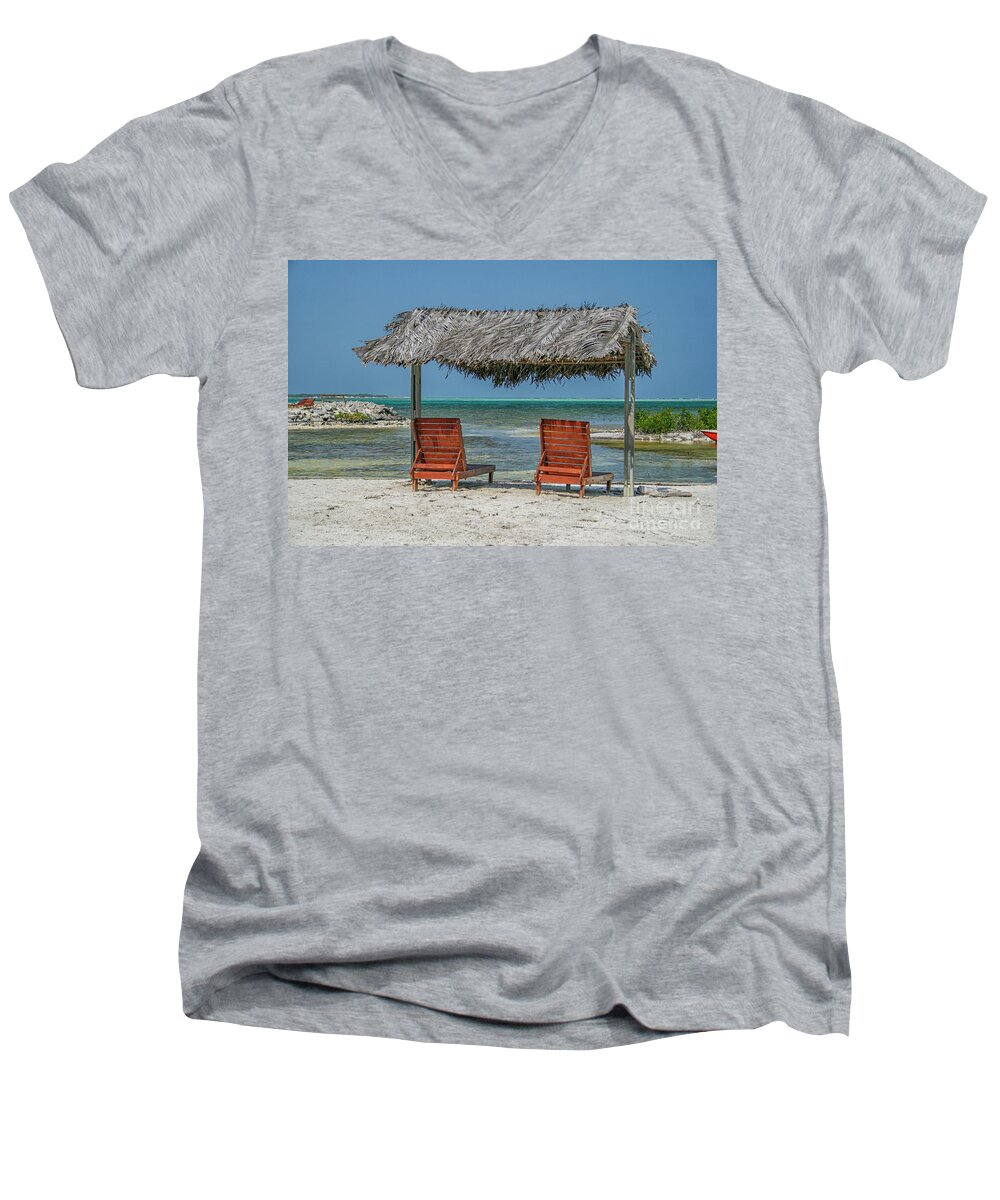 The Netherlands Men's V-Neck T-Shirt featuring the photograph Tropical vacation by Patricia Hofmeester