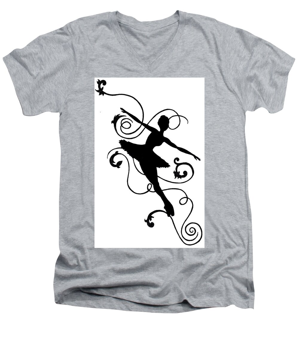 Dance Men's V-Neck T-Shirt featuring the drawing Tutu by Emily Page