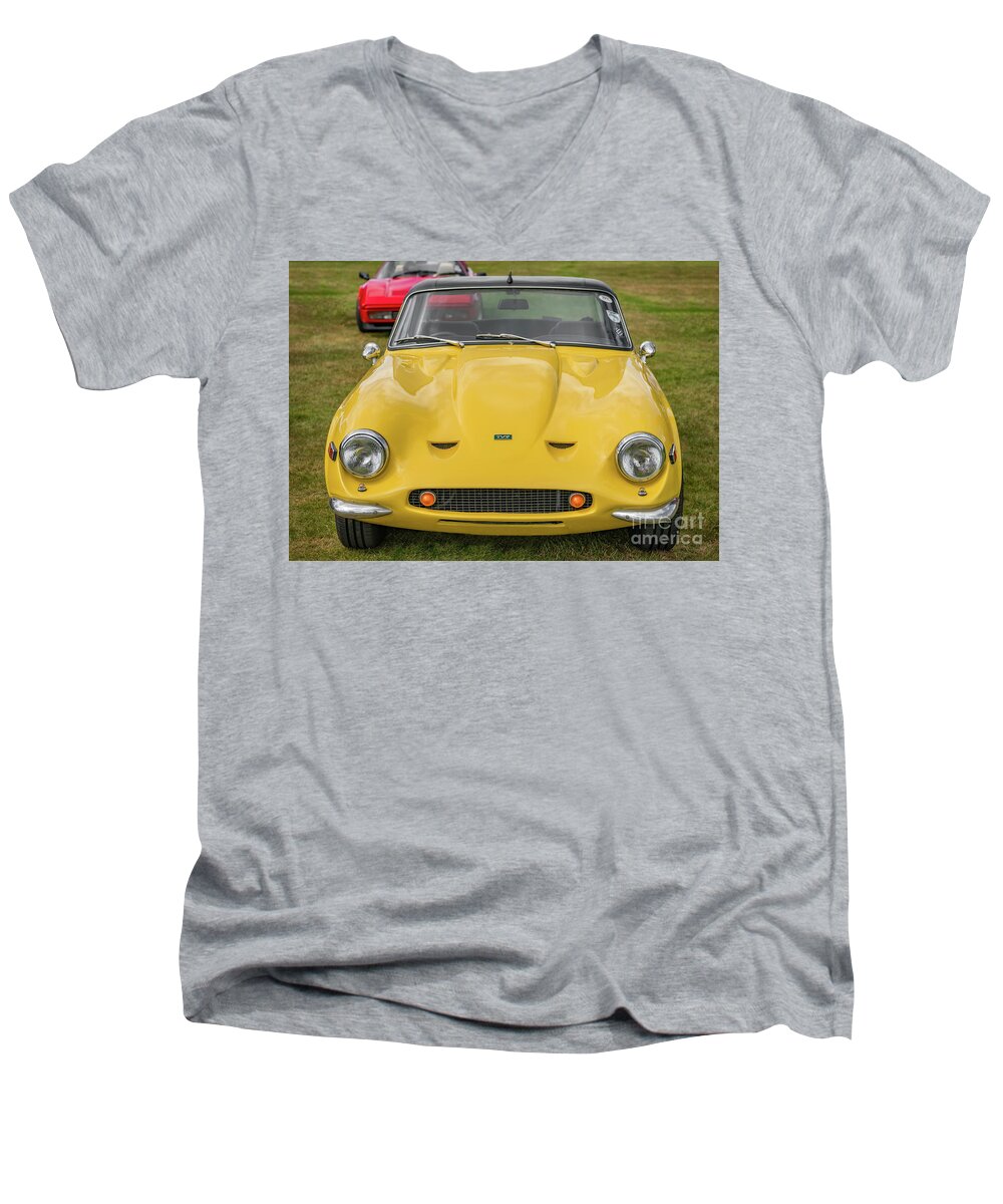 Tvr Men's V-Neck T-Shirt featuring the photograph TVR Vixen S2 1969 by Adrian Evans
