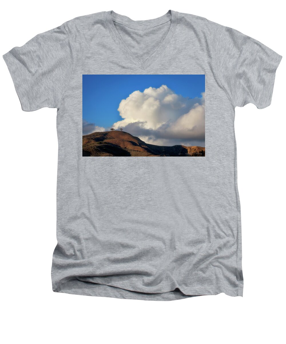 Two Trees Men's V-Neck T-Shirt featuring the photograph Two Trees at Ventura, California by John A Rodriguez