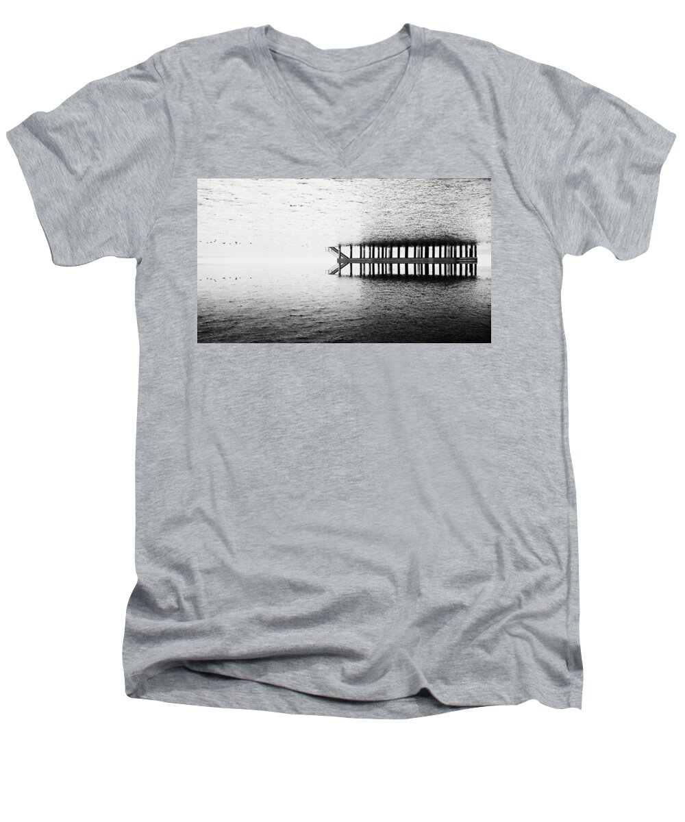 Lake Men's V-Neck T-Shirt featuring the photograph Two Worlds by Chevy Fleet