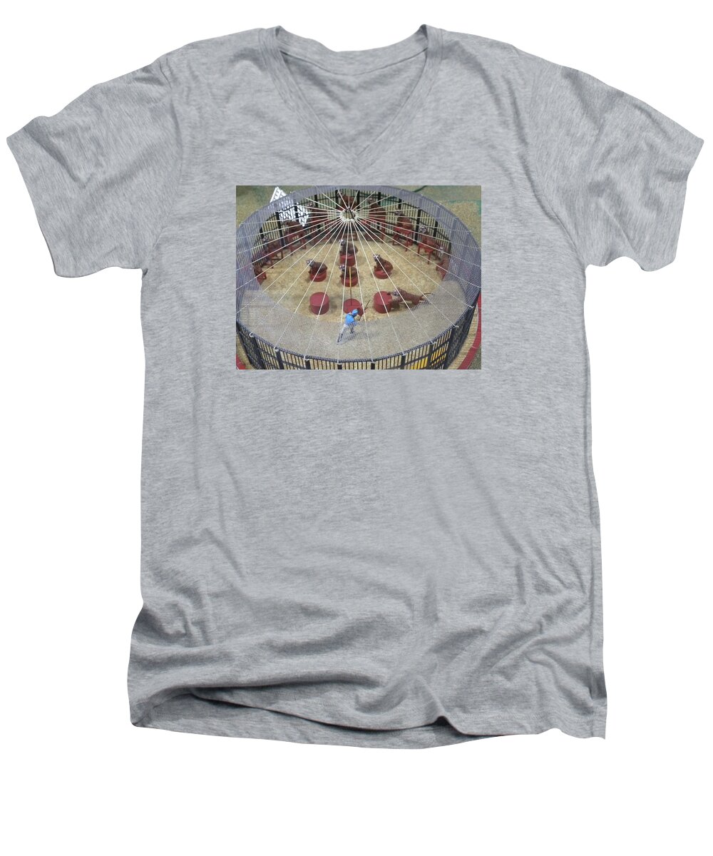Lions Men's V-Neck T-Shirt featuring the photograph Under the Big Top by Jewels Hamrick