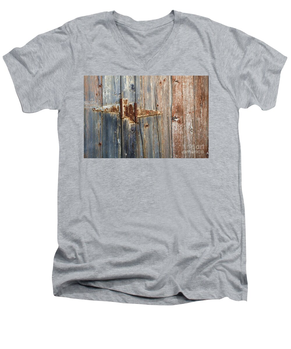 Rust Men's V-Neck T-Shirt featuring the photograph Unhinged by Terry Doyle