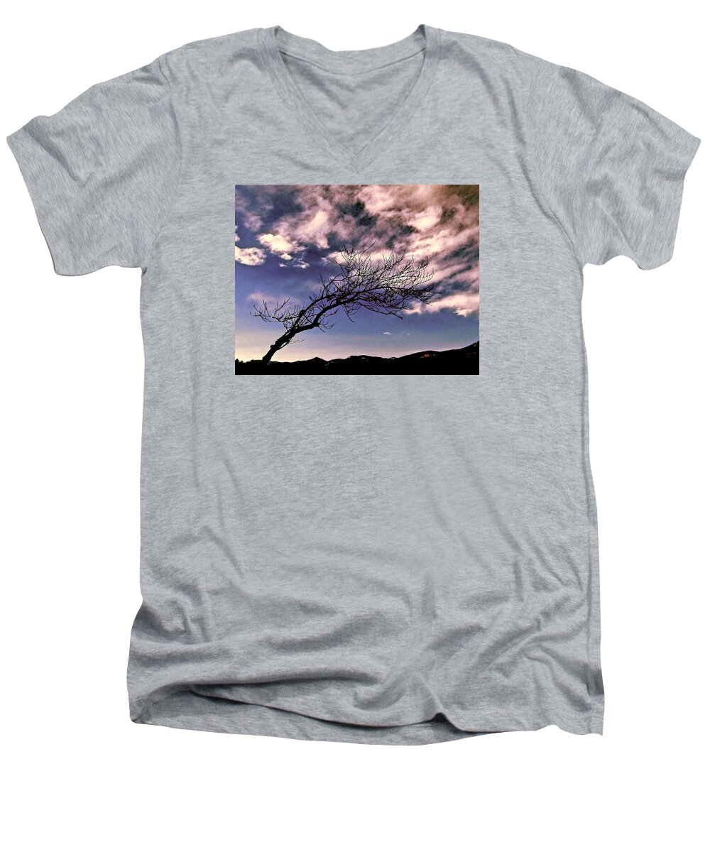  Men's V-Neck T-Shirt featuring the photograph Until the Sky Falls Down On Me by Elizabeth Tillar