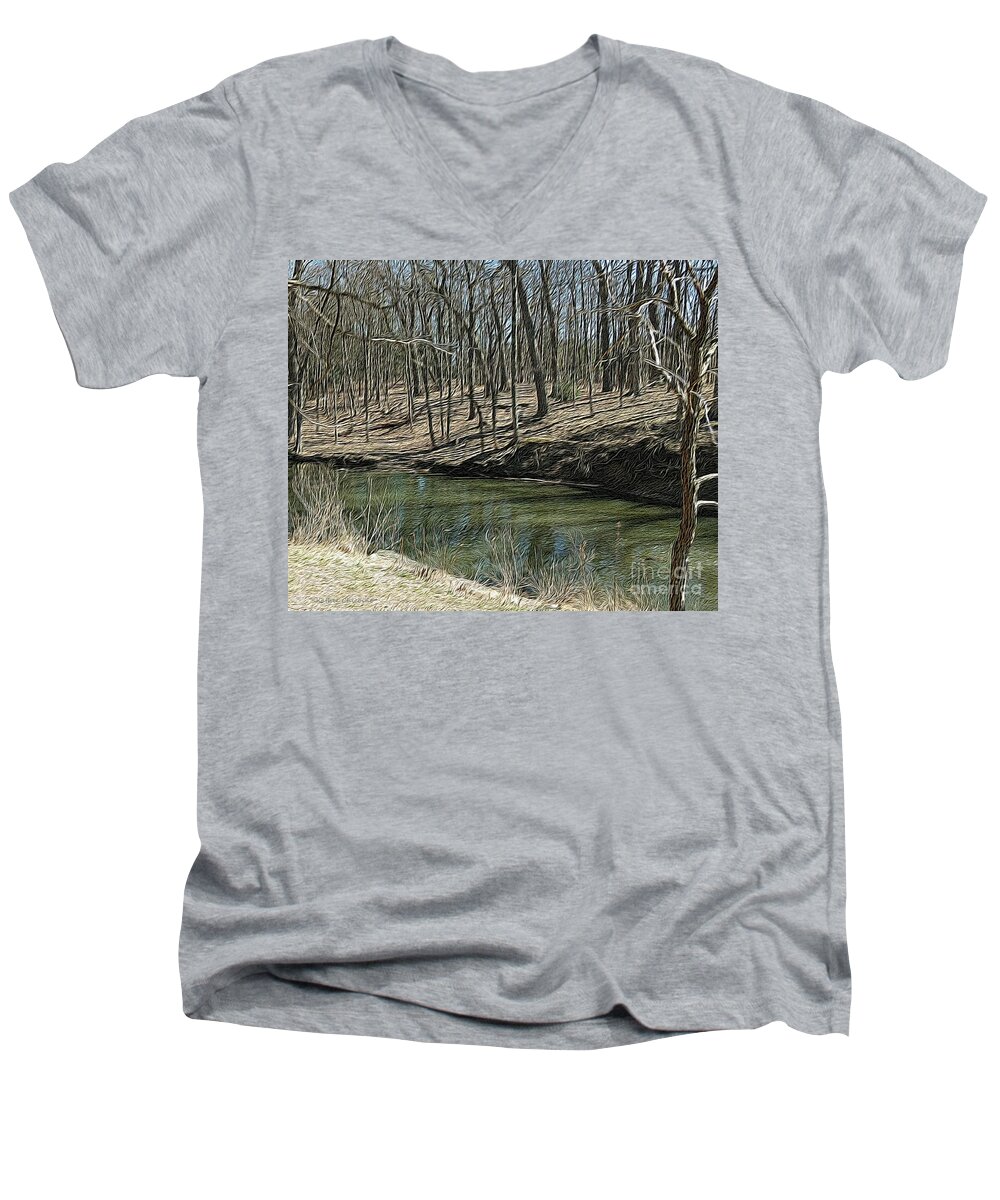 Photography Men's V-Neck T-Shirt featuring the photograph Upstream by Kathie Chicoine