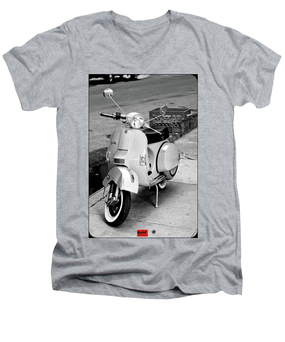 Photography Men's V-Neck T-Shirt featuring the photograph Vespa by Rennie RenWah