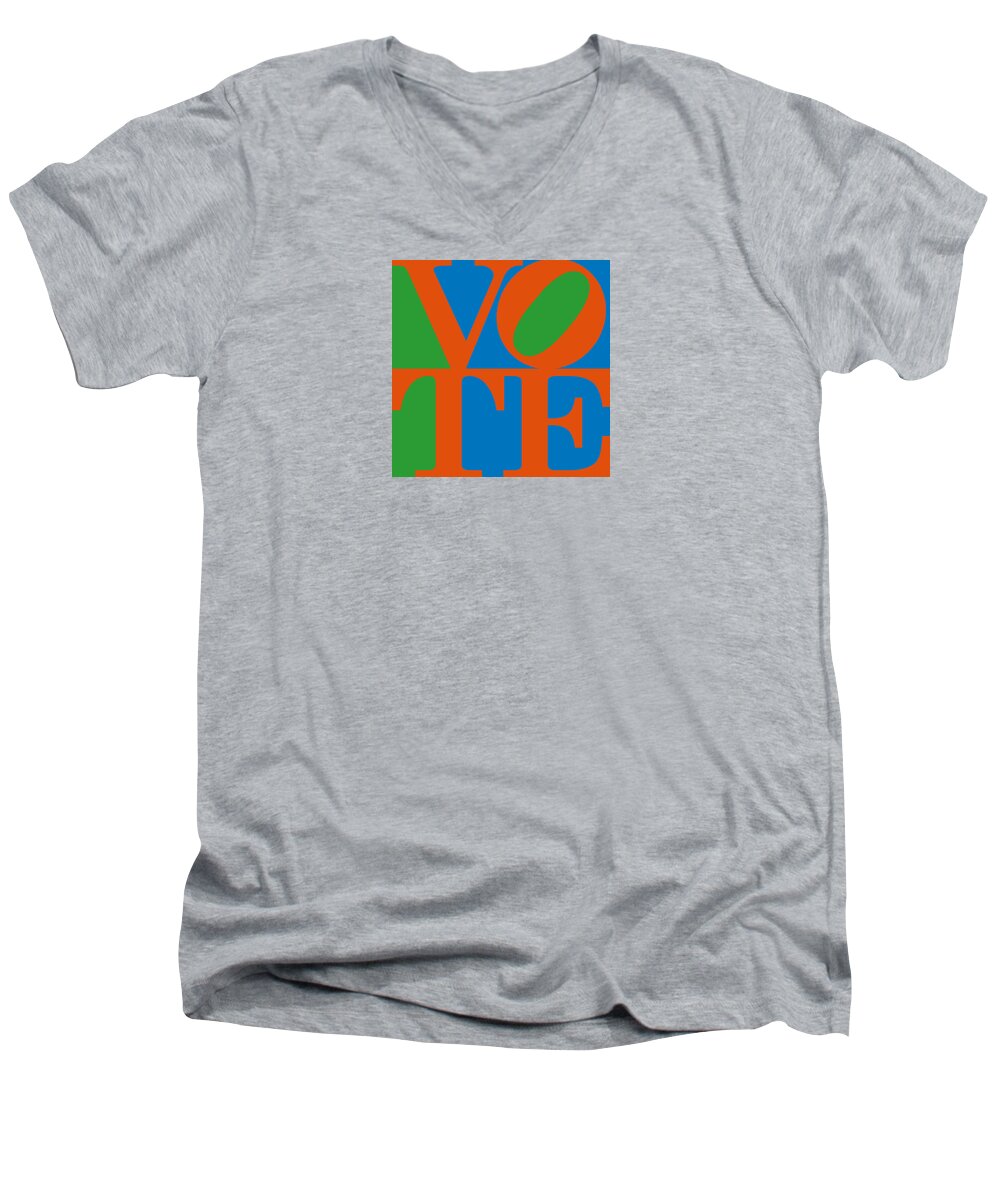 Love Men's V-Neck T-Shirt featuring the digital art Vote by Linda Ruiz-Lozito