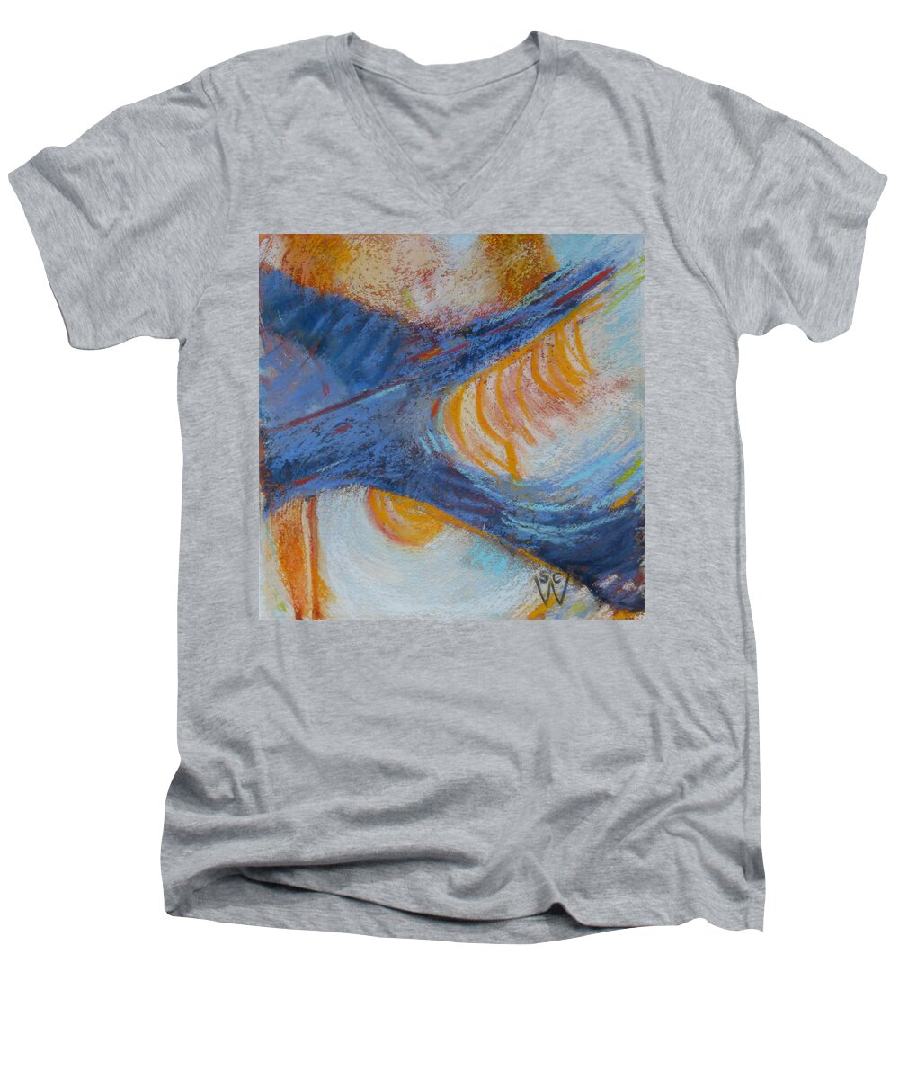 Abstract Painting Men's V-Neck T-Shirt featuring the painting Vroom by Susan Woodward