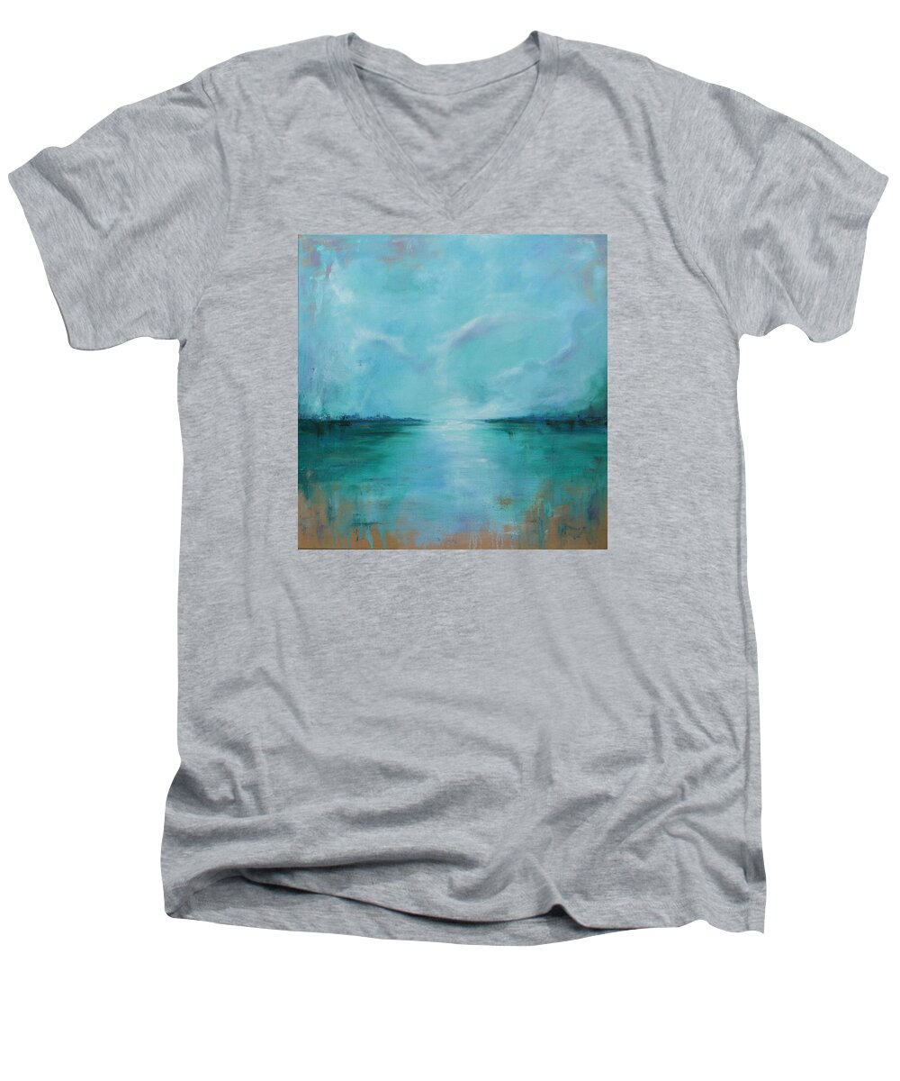 Landscape Men's V-Neck T-Shirt featuring the painting Wandering by Joanne Grant
