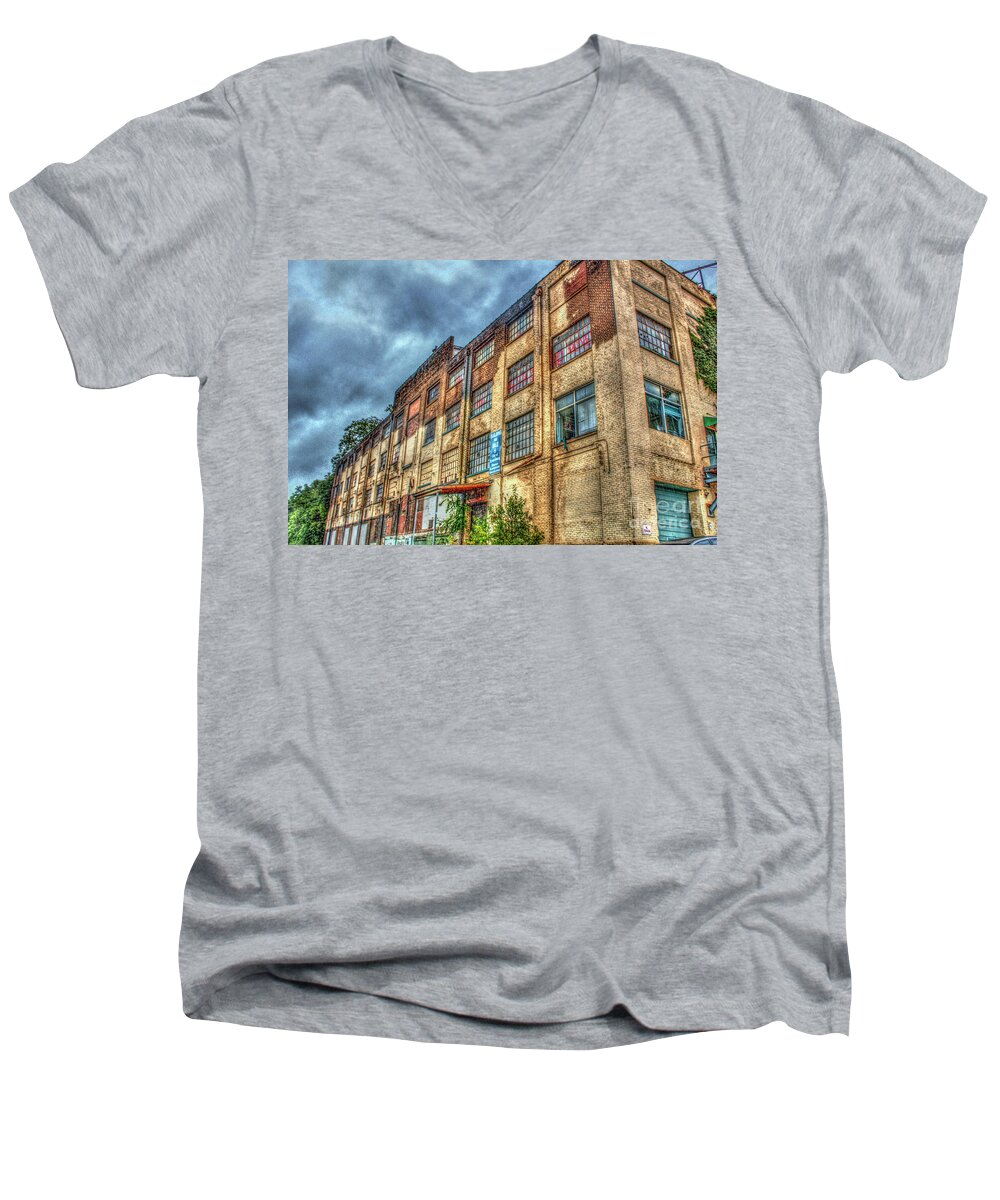 Window Men's V-Neck T-Shirt featuring the digital art Warehouse by Dan Stone