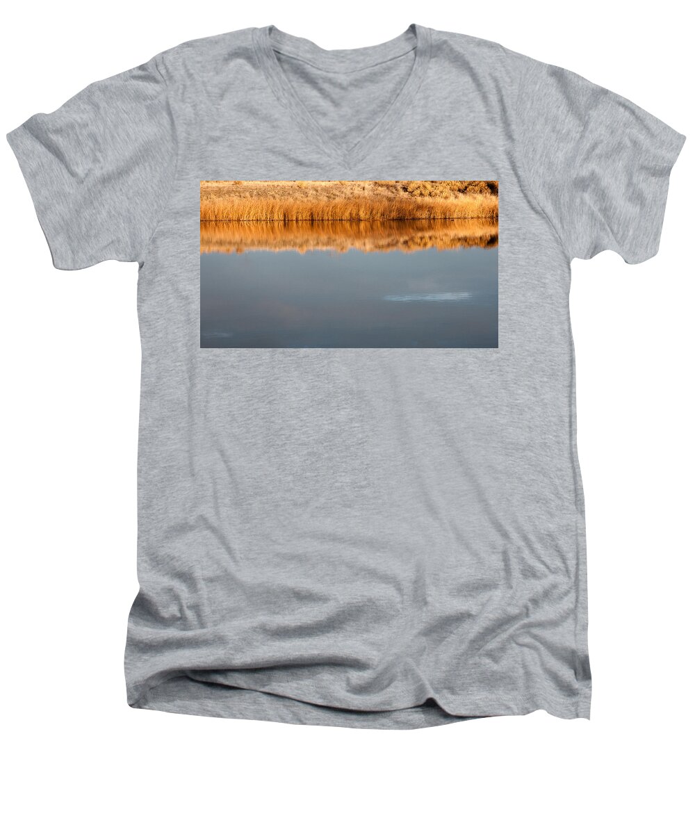 Nature Areas Men's V-Neck T-Shirt featuring the photograph Warm Afternoon Glow by Monte Stevens
