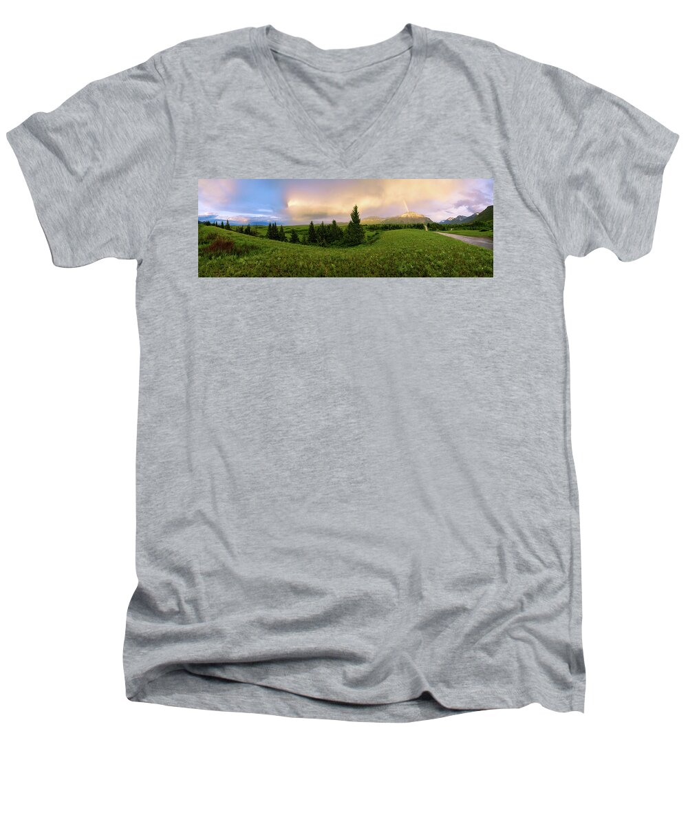 Warm The Soul Men's V-Neck T-Shirt featuring the photograph Warm the Soul Panorama by Chad Dutson
