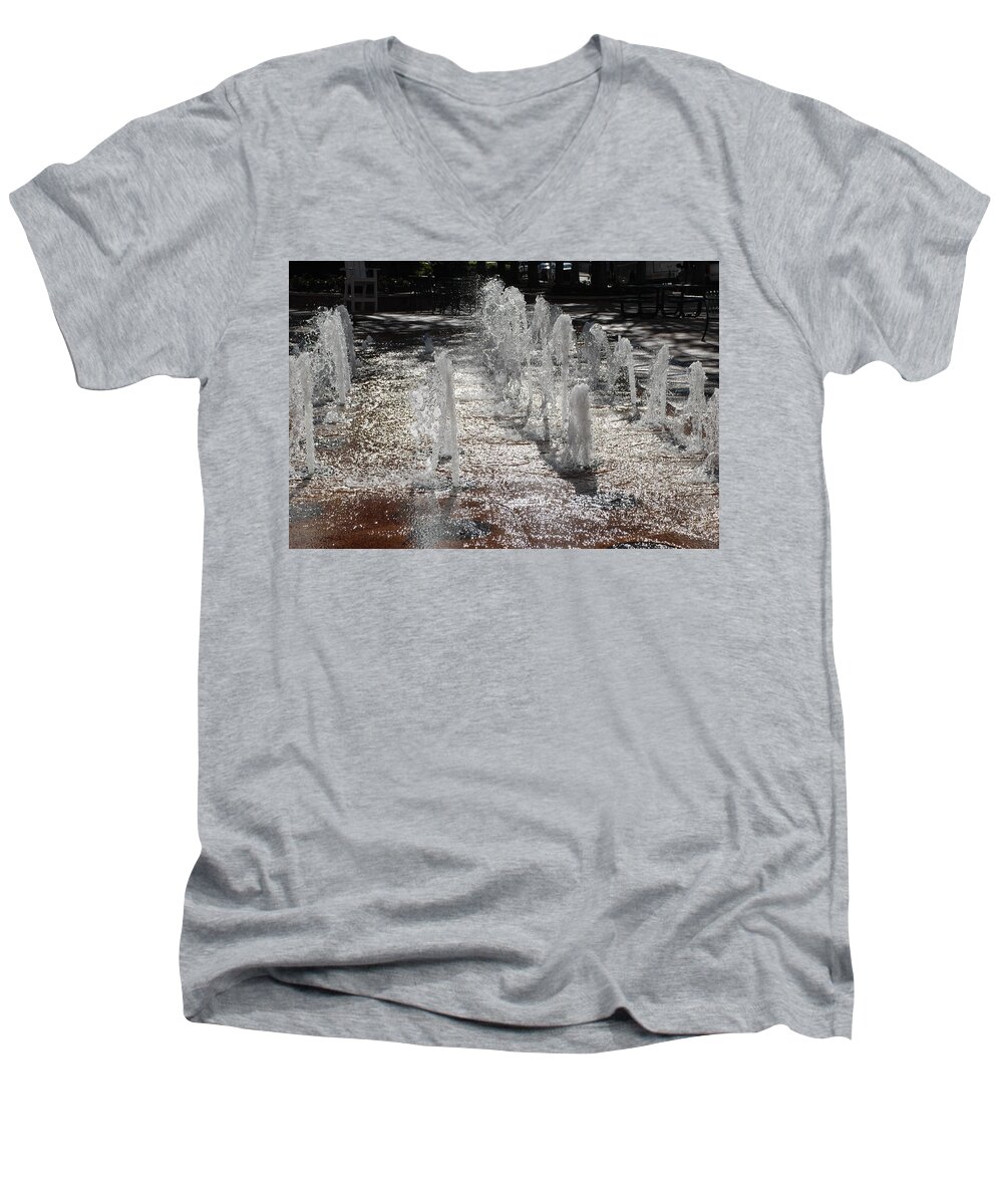 Water Men's V-Neck T-Shirt featuring the photograph Water Fountain by Rob Hans