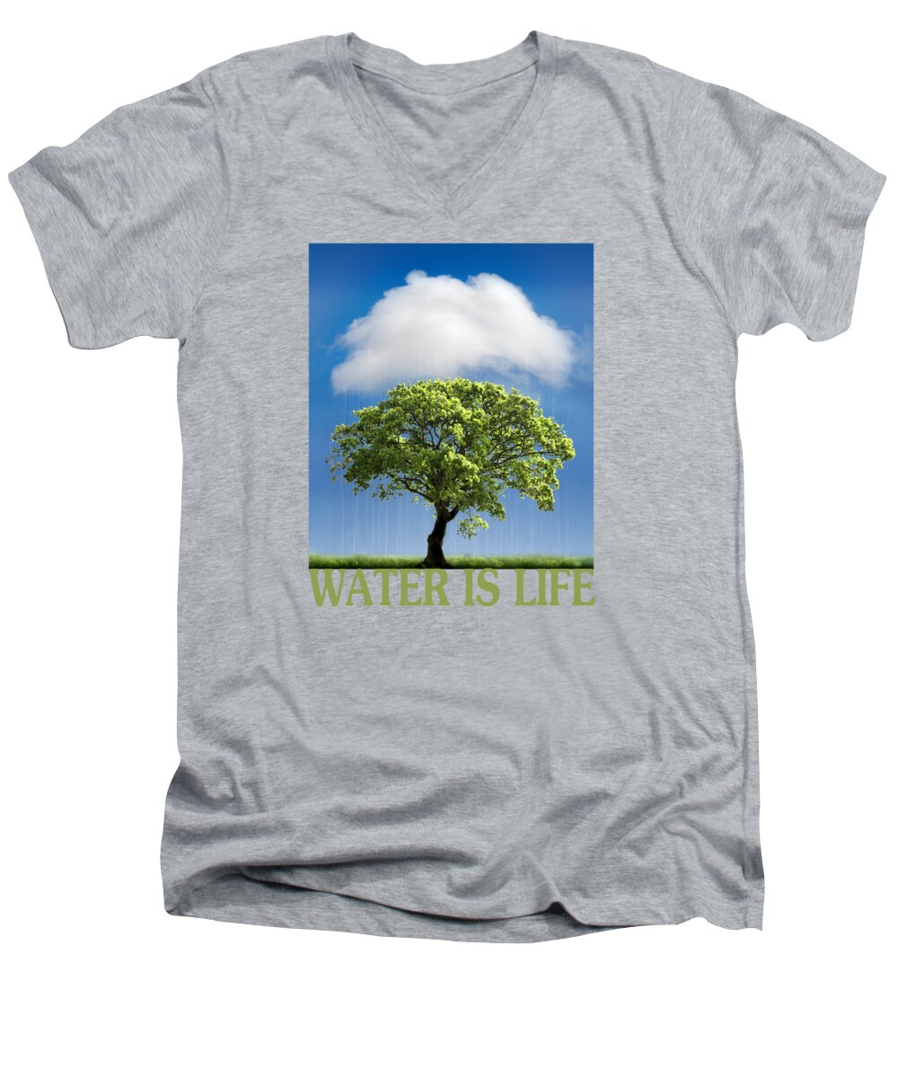 Water Men's V-Neck T-Shirt featuring the photograph Water is Life by Mal Bray