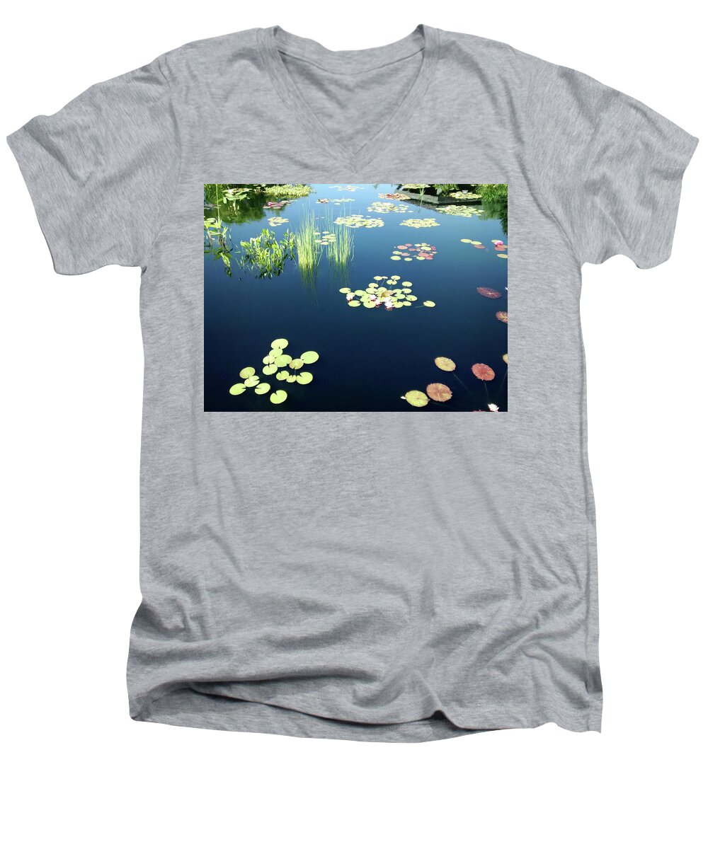 Water Men's V-Neck T-Shirt featuring the photograph Water Lilies by Marilyn Hunt