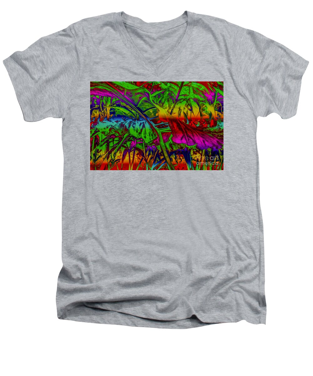 Psychedelic Men's V-Neck T-Shirt featuring the photograph Way 2 Hot by Sandy Moulder