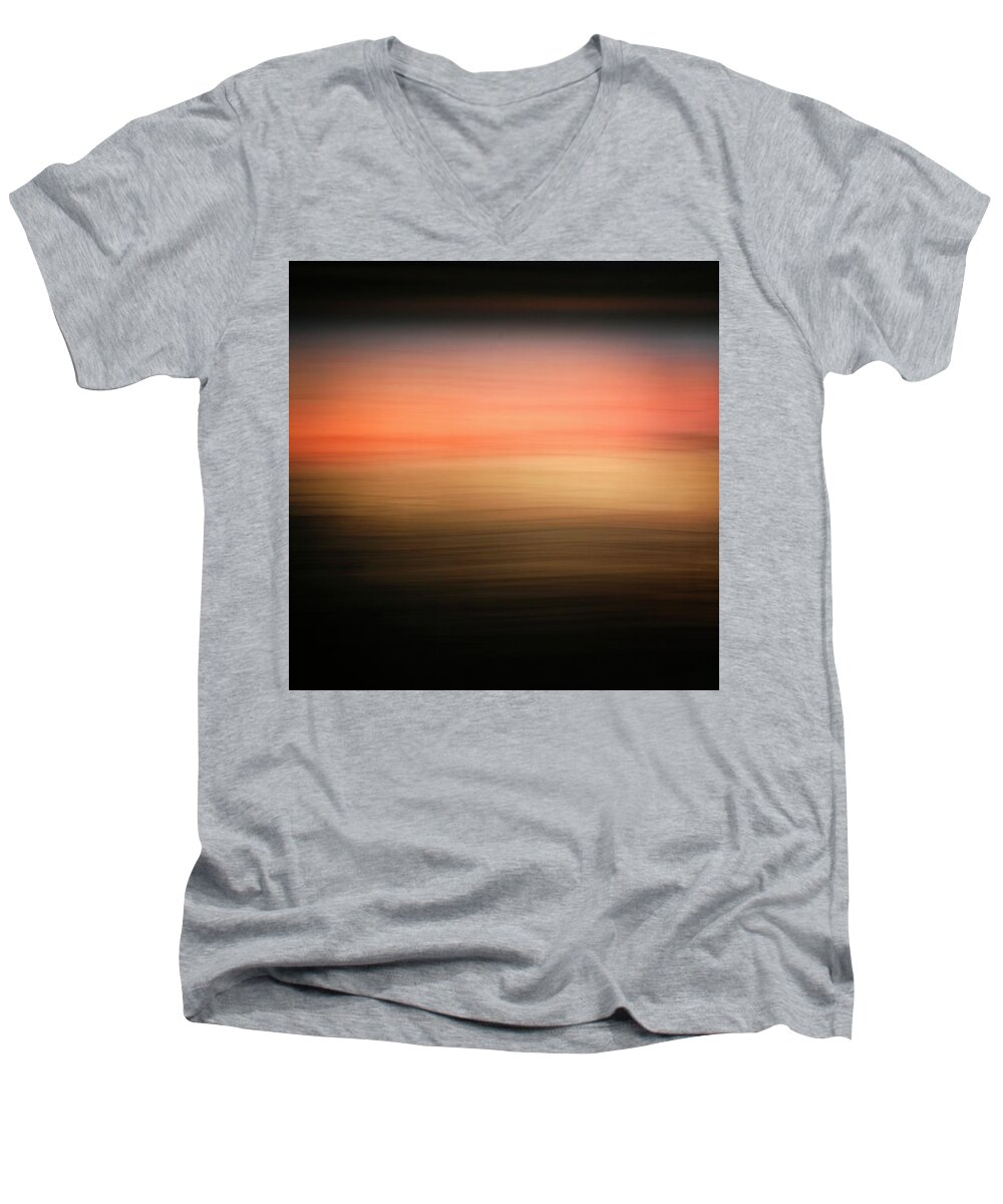 Abstract Expressionism Men's V-Neck T-Shirt featuring the photograph Western Sun by Marilyn Hunt
