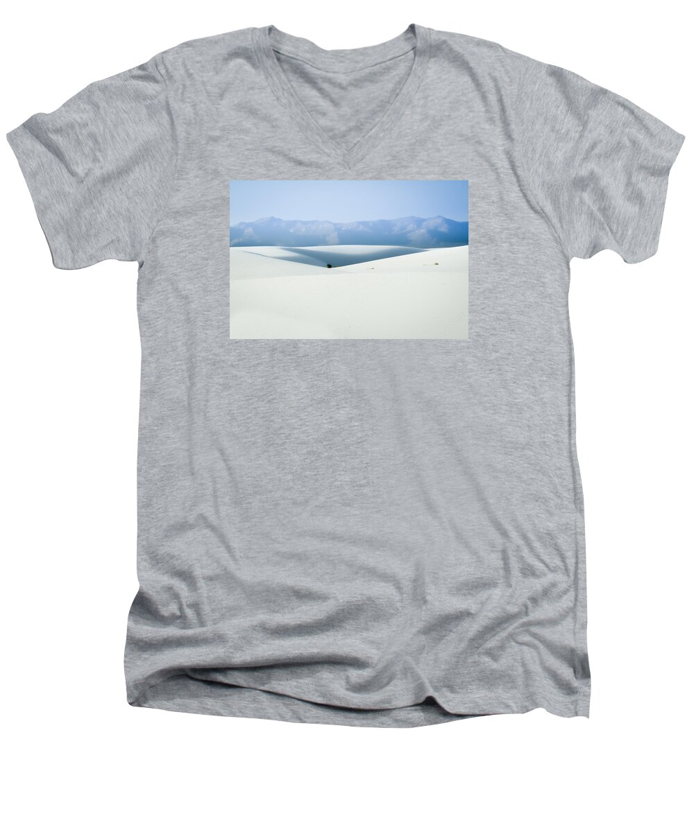 New Mexico Men's V-Neck T-Shirt featuring the photograph White Sands, New Mexico by Ron Pate