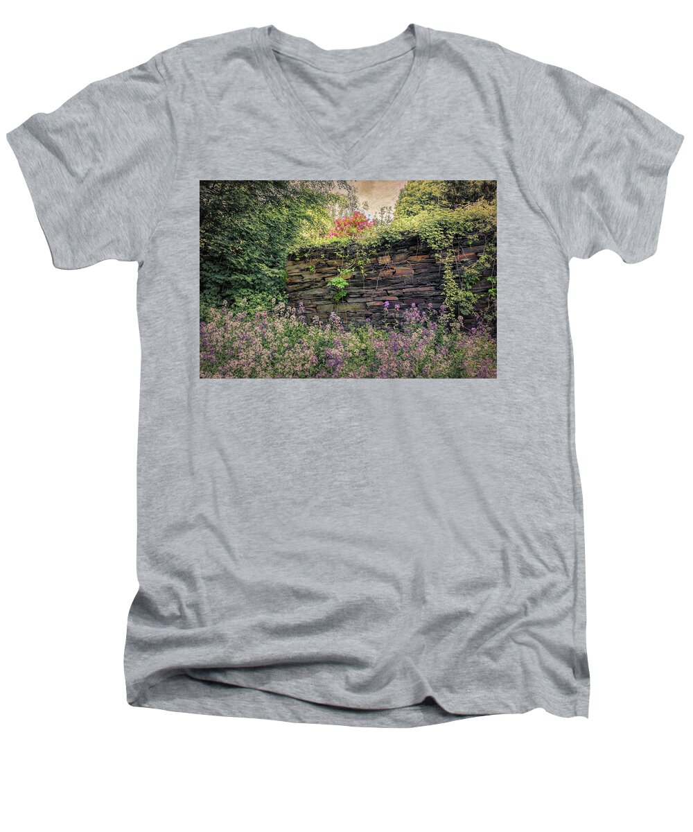 Brattleboro Vermont Spring Men's V-Neck T-Shirt featuring the photograph Wild Flocks by Tom Singleton
