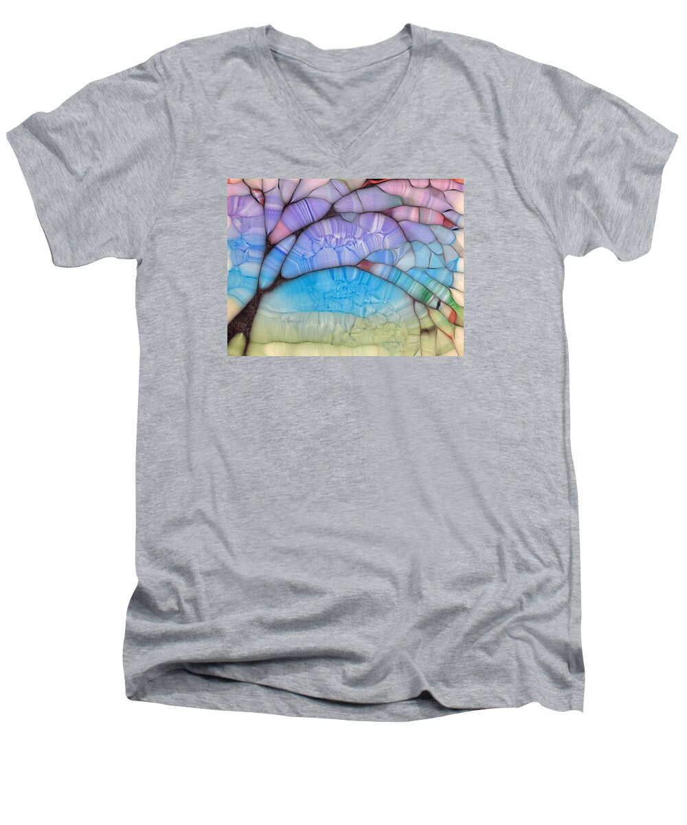Tree Men's V-Neck T-Shirt featuring the digital art Willowy by Lynellen Nielsen