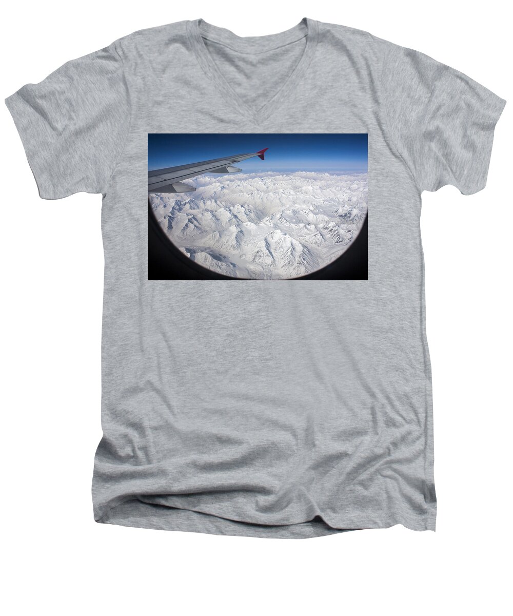 Window Men's V-Neck T-Shirt featuring the photograph Window to Himalaya by Hitendra SINKAR