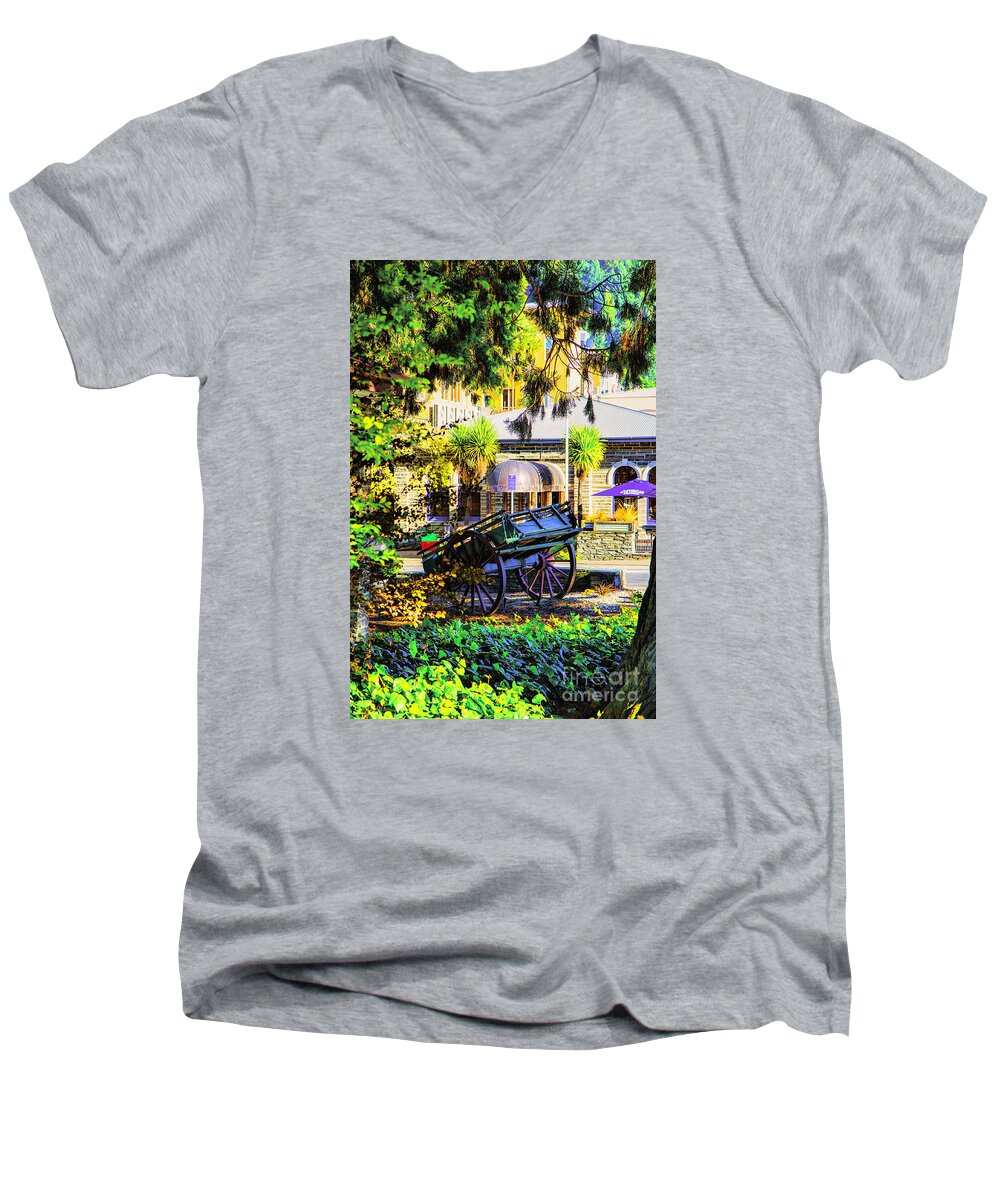 New Zealand Wagons Wine Men's V-Neck T-Shirt featuring the photograph Wine Wagon by Rick Bragan