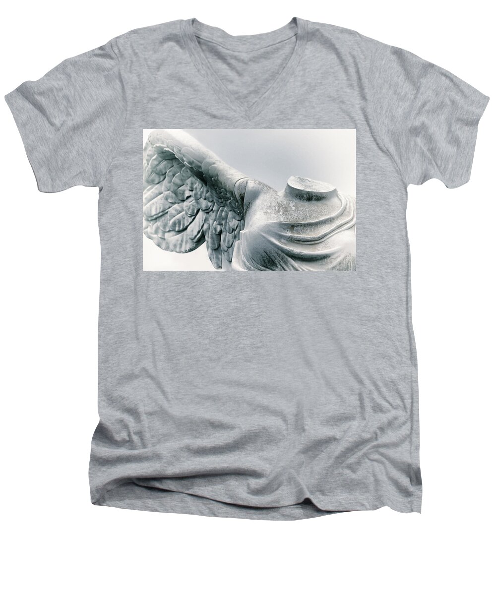 Winged Victory Samothrace Men's V-Neck T-Shirt featuring the photograph Winged Victory by Iryna Goodall