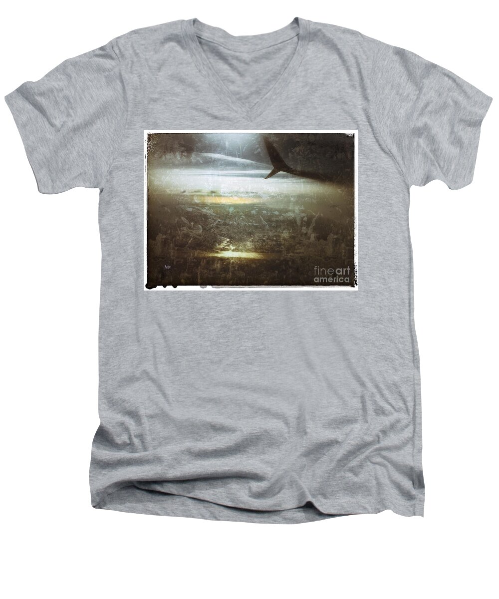 Airplane Men's V-Neck T-Shirt featuring the photograph Winging It by Jason Nicholas