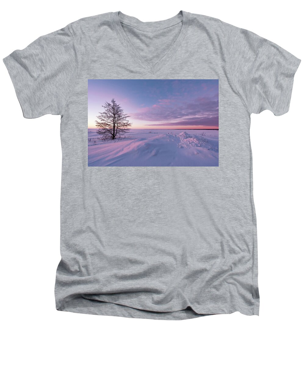 Landscape Men's V-Neck T-Shirt featuring the photograph Winter Dreams by Philippe Sainte-Laudy