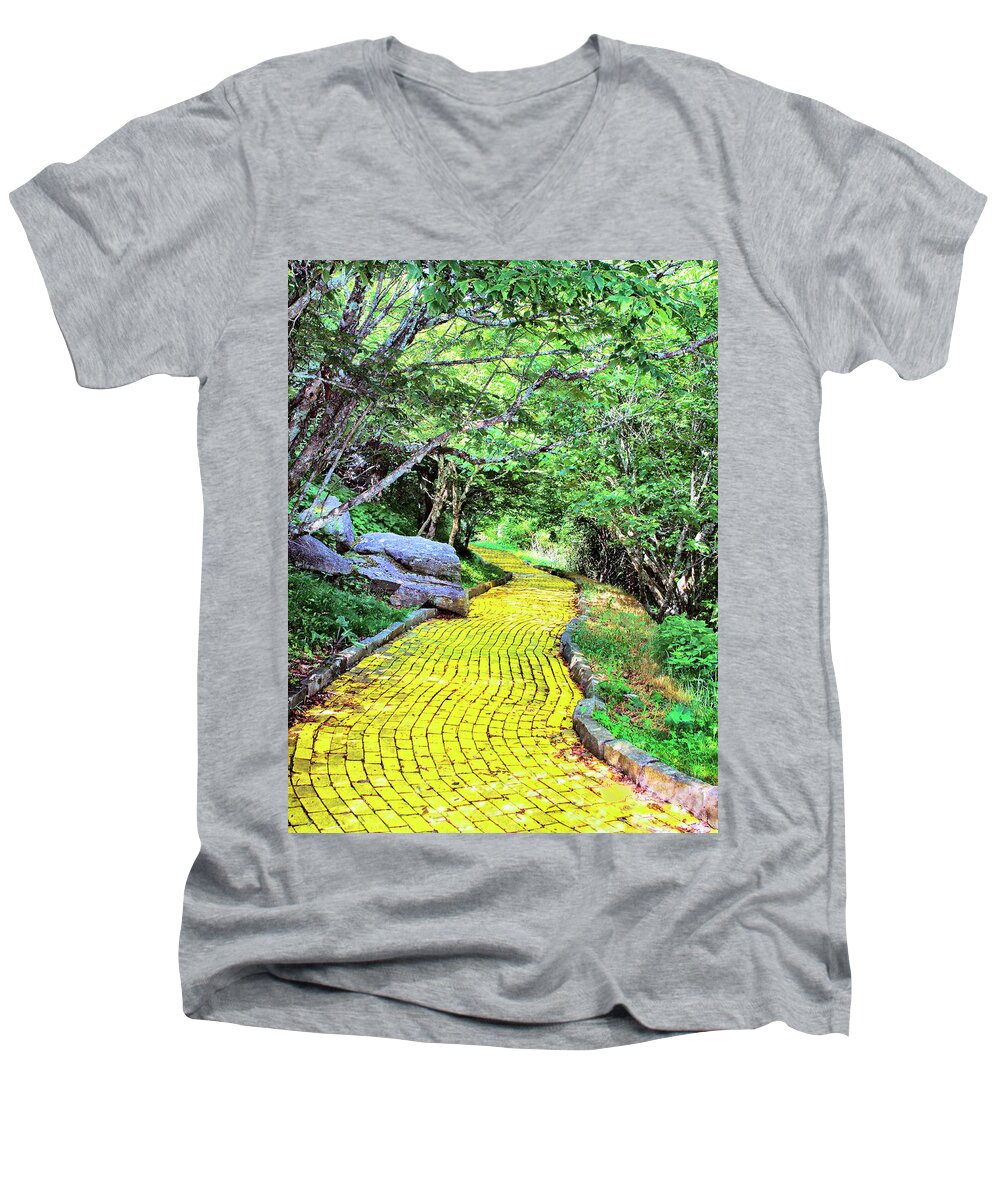 Oz Men's V-Neck T-Shirt featuring the photograph Yellow Brick Road by Dominic Piperata