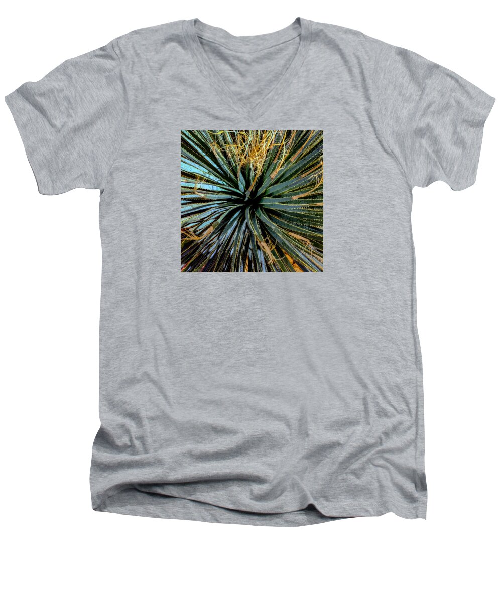 Yucca Men's V-Neck T-Shirt featuring the photograph Yucca Yucca by Stan Magnan