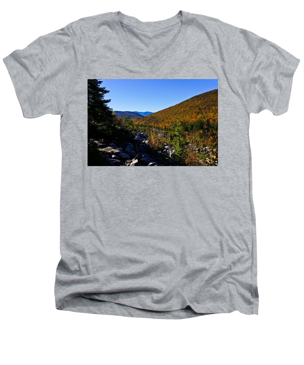 Zealand Notch Men's V-Neck T-Shirt featuring the photograph Zealand Notch by Rockybranch Dreams