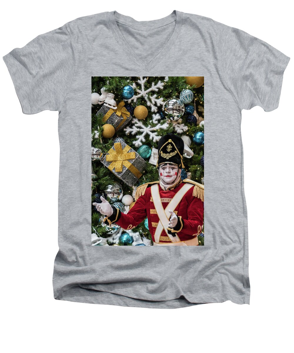 Christmas Men's V-Neck T-Shirt featuring the photograph Christmas Time #1 by Stewart Helberg