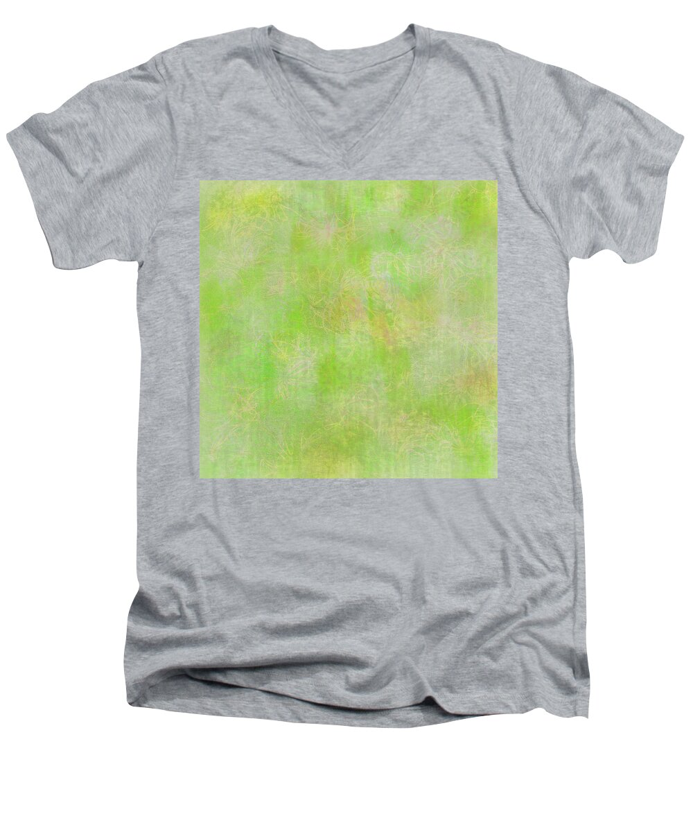 Lime Men's V-Neck T-Shirt featuring the digital art Lime Batik Print #1 by Sand And Chi