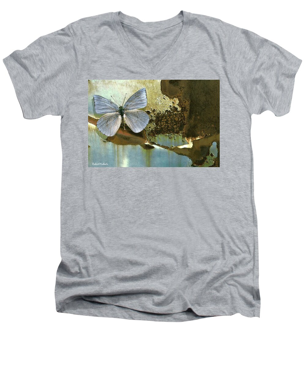 Butterfly Men's V-Neck T-Shirt featuring the photograph Organic Butterfly #1 by Robert Michaels