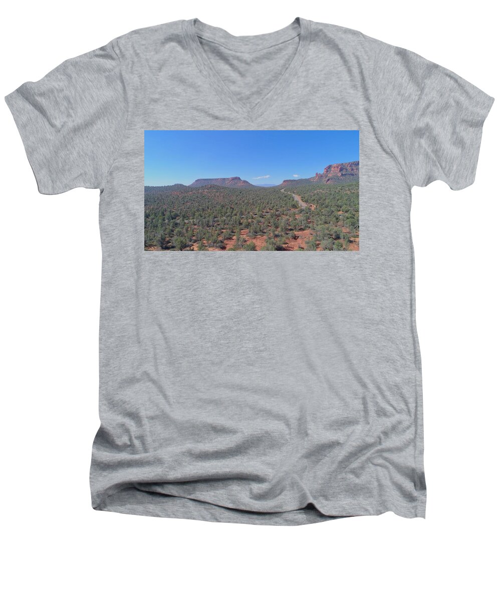 Sedona Men's V-Neck T-Shirt featuring the photograph S E D O N A #3 by Anthony Giammarino