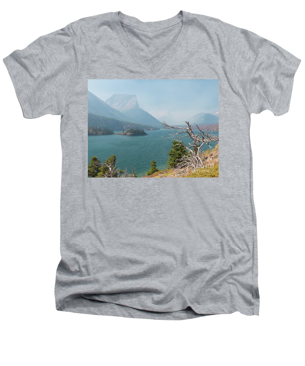 America Men's V-Neck T-Shirt featuring the photograph Saint Mary Lake #6 by Rod Jones