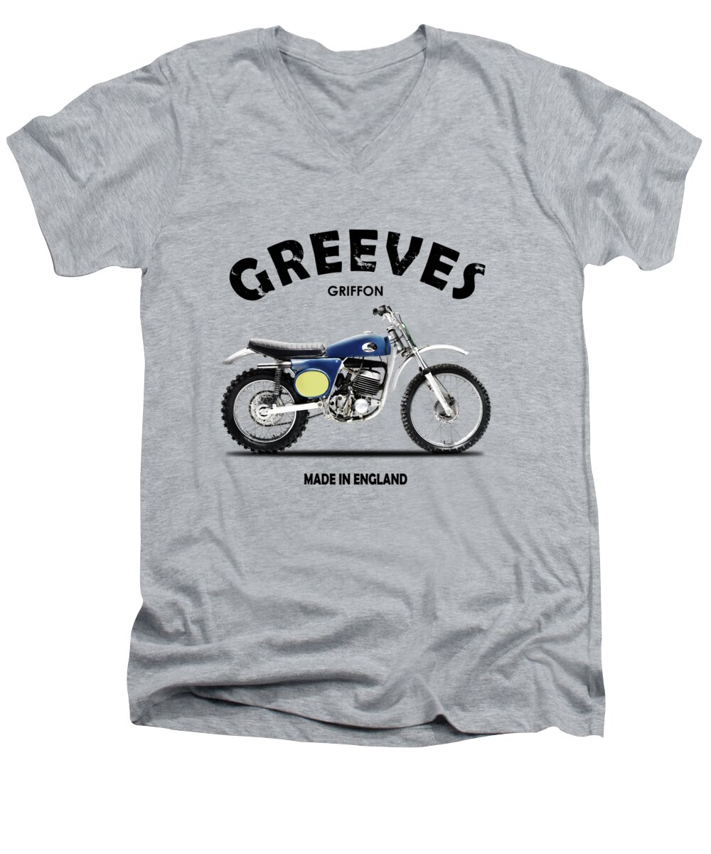 Greeves Griffon Men's V-Neck T-Shirt featuring the photograph The 1969 Griffon by Mark Rogan