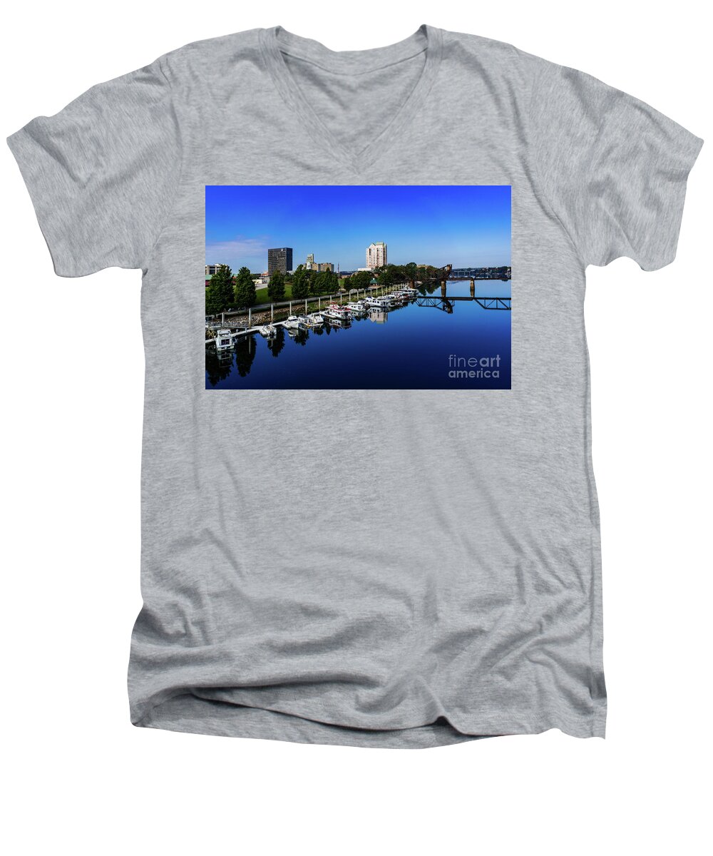 Augusta Ga Savannah River 2 Men's V-Neck T-Shirt featuring the photograph Augusta Ga Savannah River 2 by Sanjeev Singhal