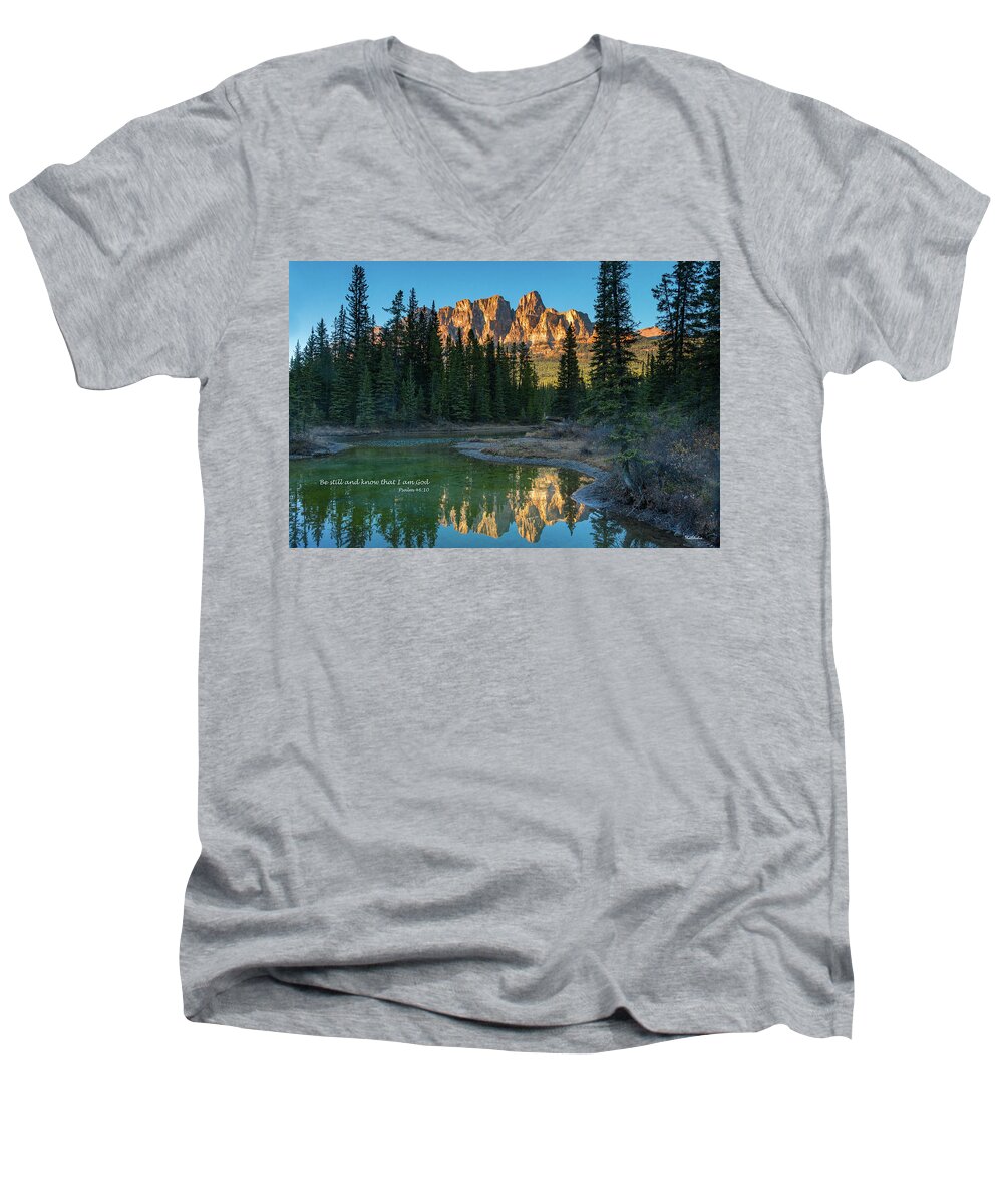 2015 Men's V-Neck T-Shirt featuring the photograph Be Still by Tim Kathka