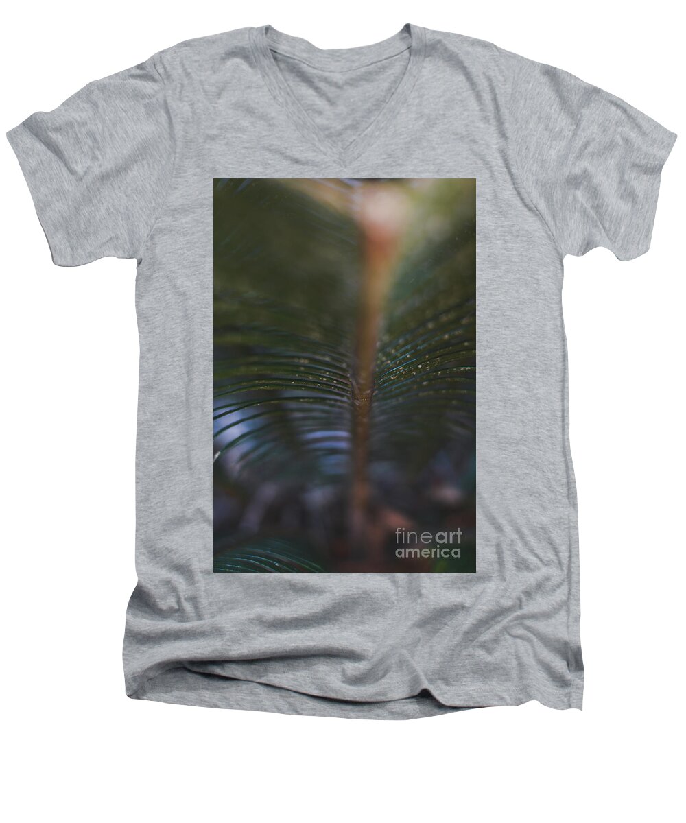 Adrian-deleon Men's V-Neck T-Shirt featuring the photograph Bokeh Sparkles - macro by Adrian De Leon Art and Photography