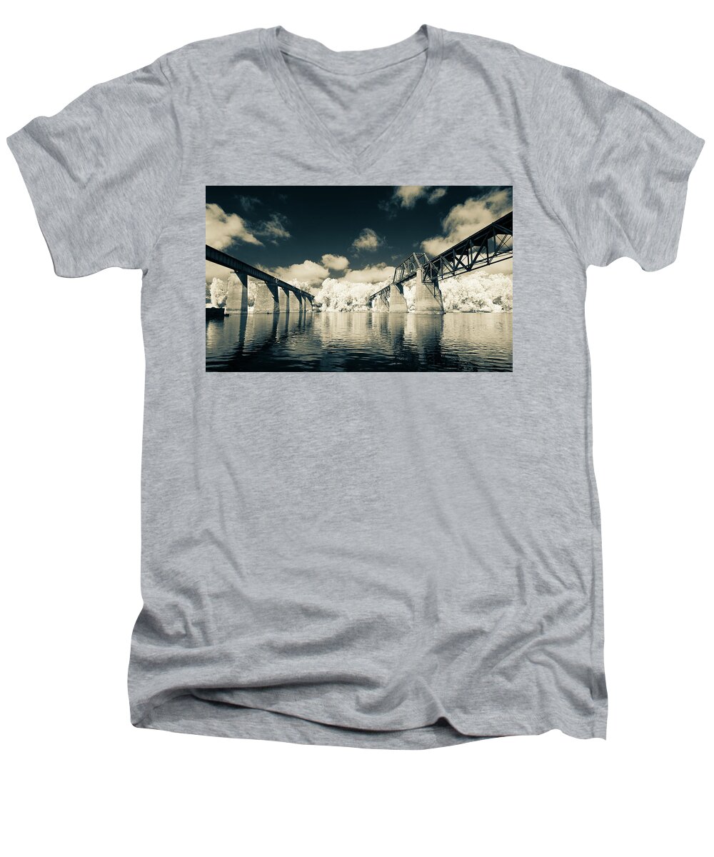2016 Men's V-Neck T-Shirt featuring the photograph Brickworks 50 by Charles Hite