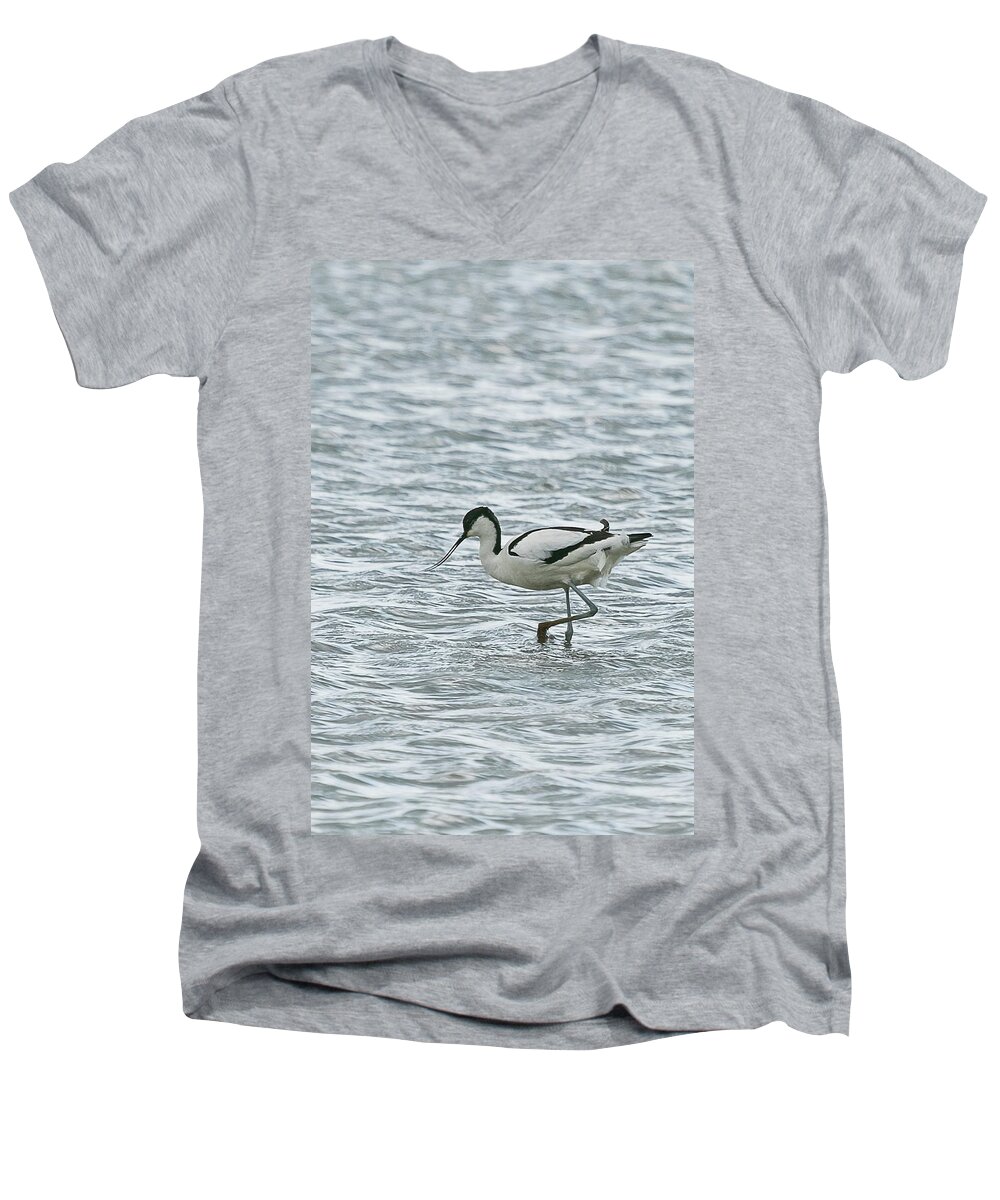 ©wendy Cooper Men's V-Neck T-Shirt featuring the photograph Calm in Choppy Water by Wendy Cooper